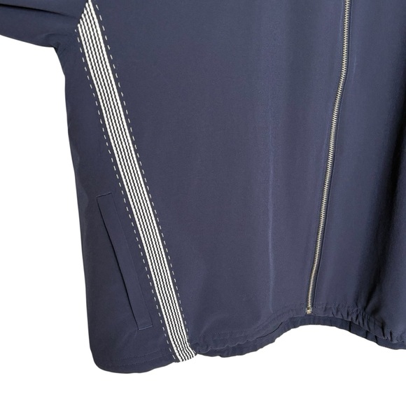 Chicos Full Zip Striped UPF Neema Jacket Size 20 Blue Lightweight Activewear - Picture 7 of 13